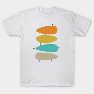 Bright Mid Century Teardrops and Lines T-Shirt